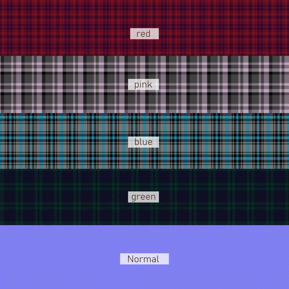 【汎用・VRChatアバター改変】シームレス タータンチェック PBR テクスチャセット