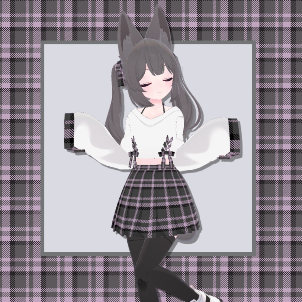 【汎用・VRChatアバター改変】シームレス タータンチェック PBR テクスチャセット