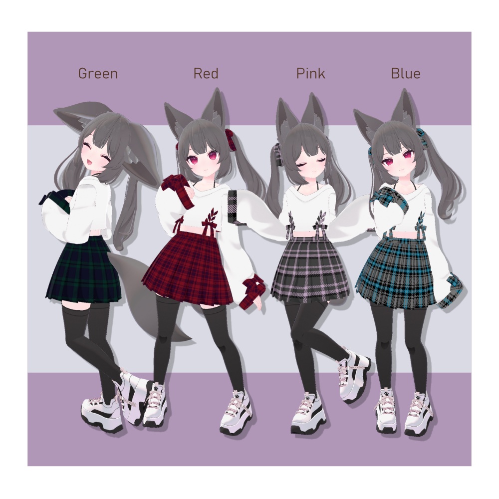 【汎用・VRChatアバター改変】シームレス タータンチェック PBR テクスチャセット