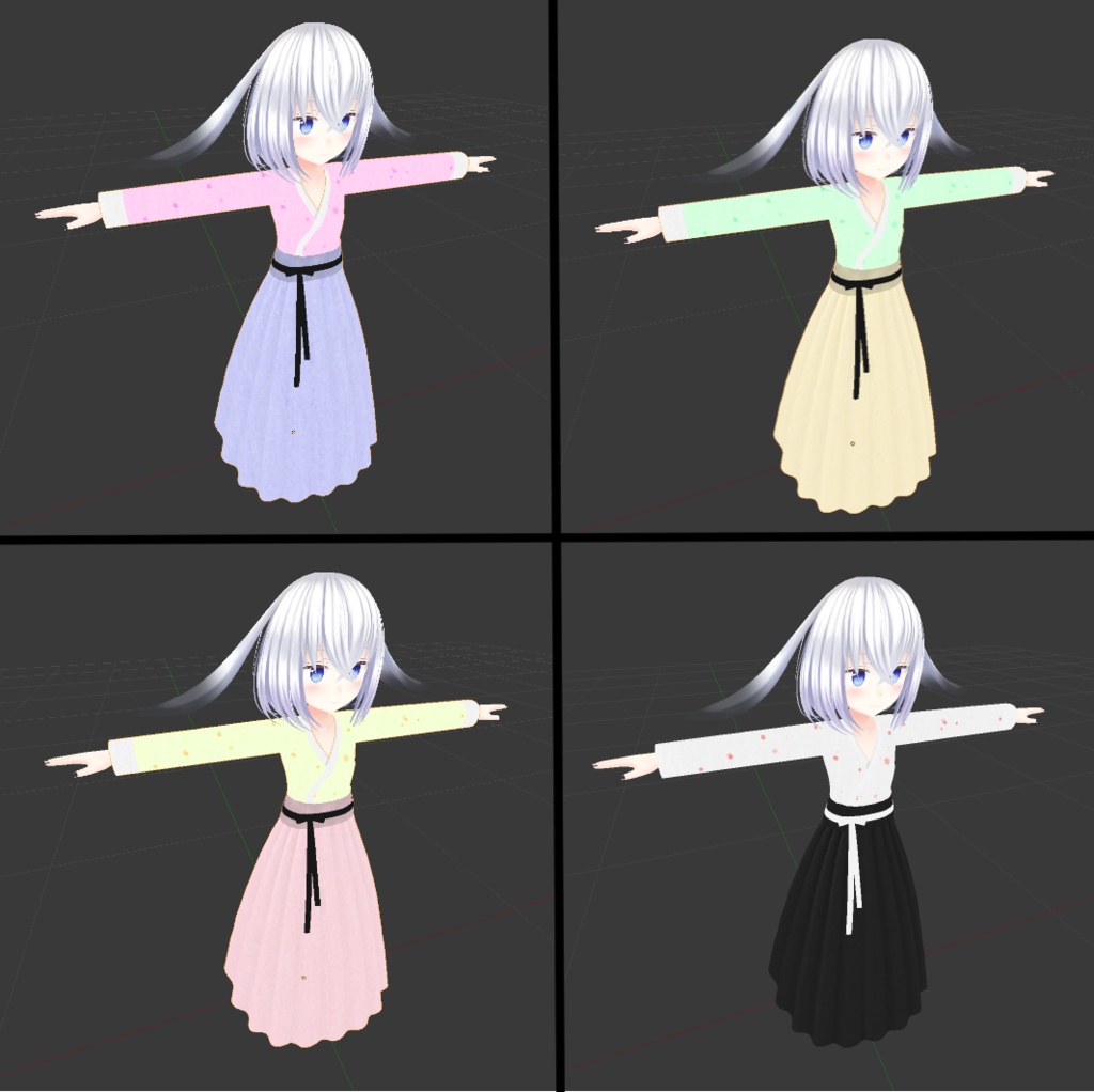 퍼지 한복(韓国の伝統服, 韓国の着物,fuzzy hanbok) v0.3