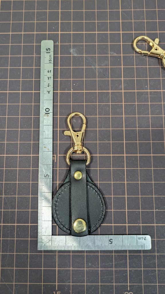 レザー製ピンズキーホルダーセット(ブラック×ゴールド)