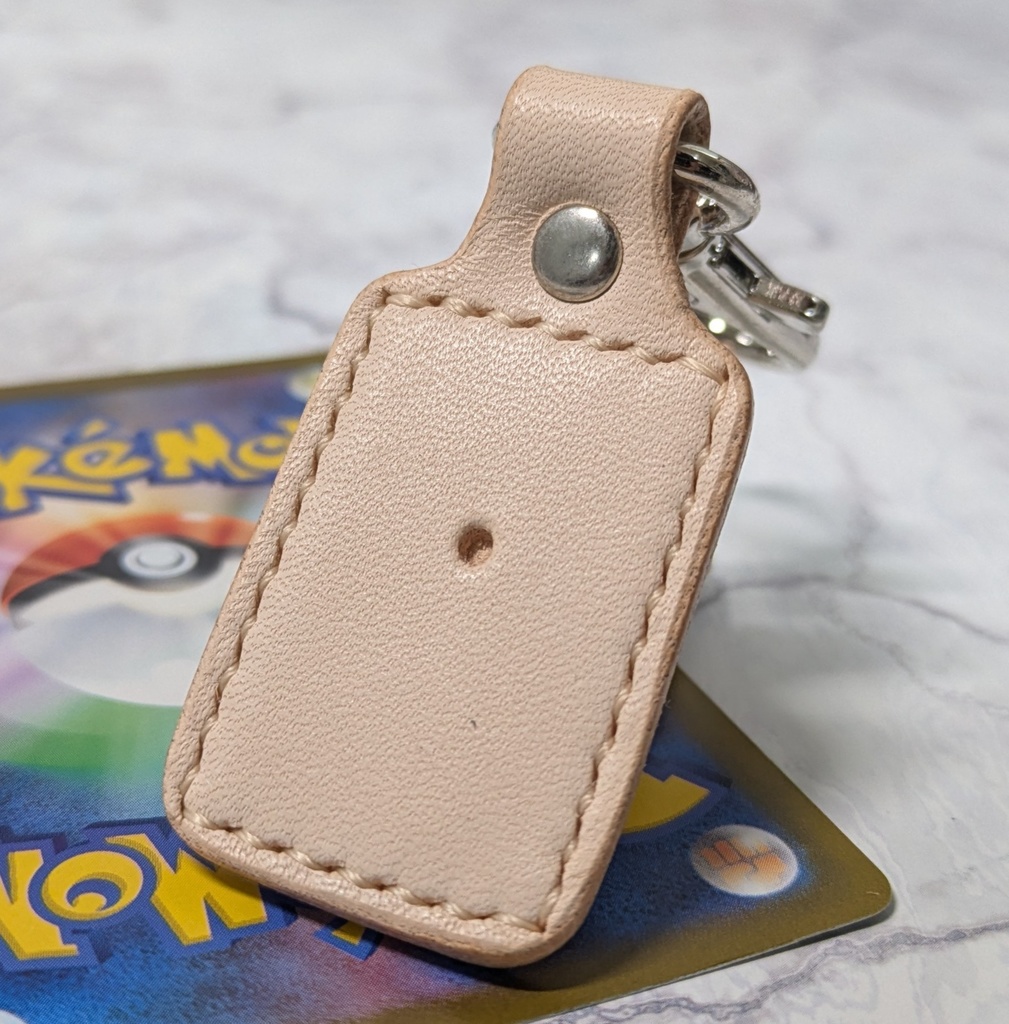 レザー製ピンズキーホルダー(ルールエキスパート)(ナチュラル×シルバー)