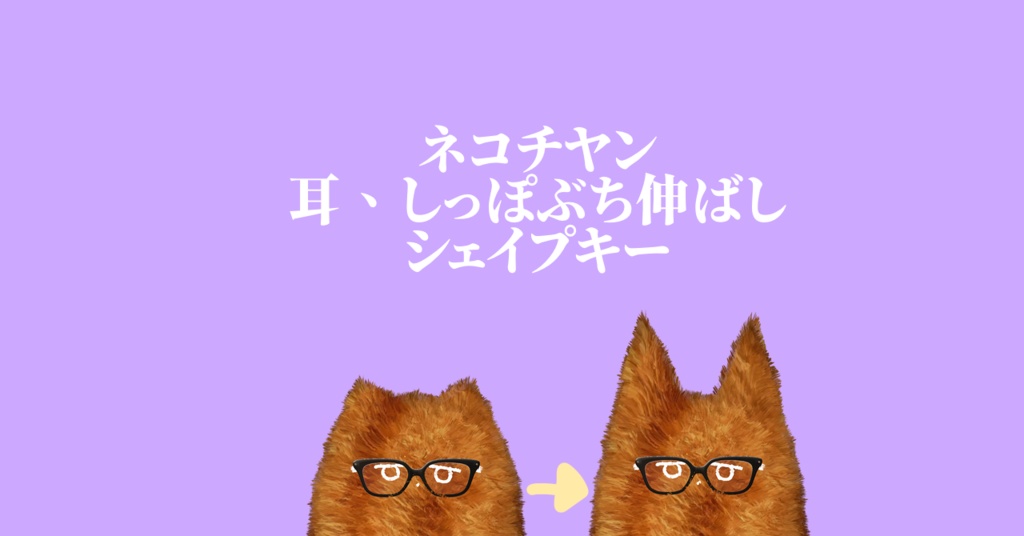 ネコチヤン耳,しっぽぶち伸ばしシェイプキー‼️