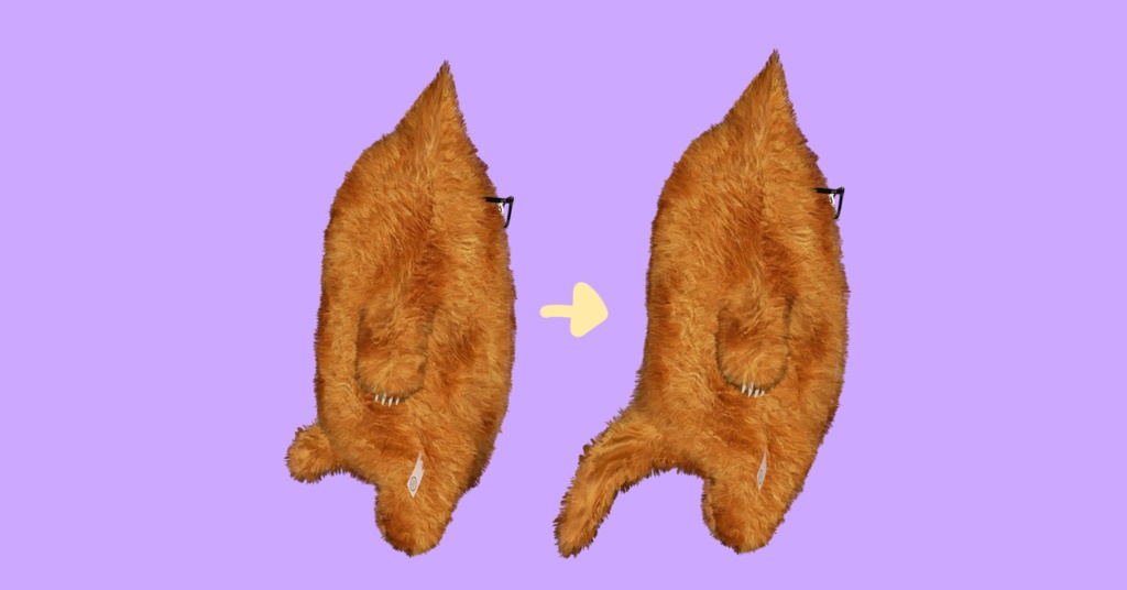 ネコチヤン耳,しっぽぶち伸ばしシェイプキー‼️