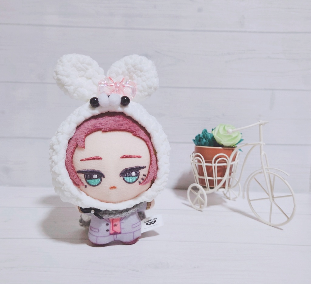 ぬい服 うさぎさんの被り物&ふぇありぼんまふらーセット