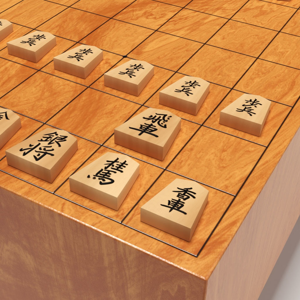 【3Dモデル】 将棋セット Shogi board Set