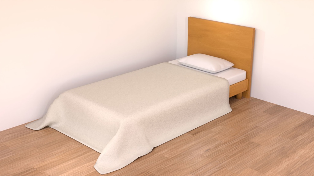 【3Dモデル】シングルベッド Single bed