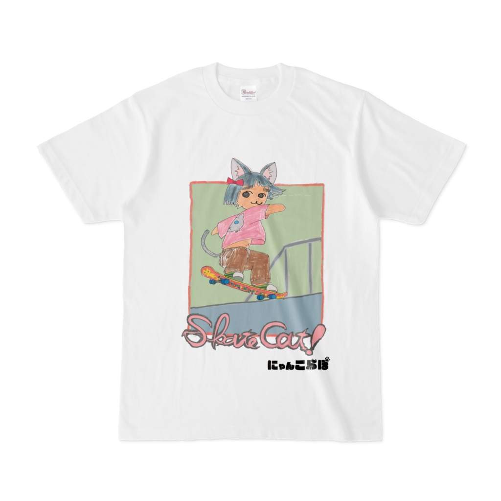 SKATE CAT(スケボーねこ)　Tシャツ