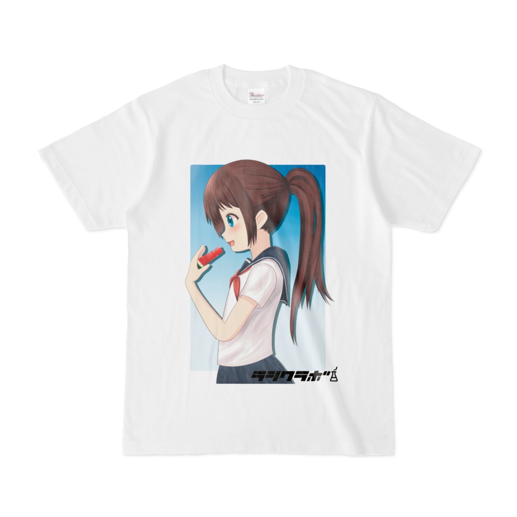 スイカを食べる女の子　Tシャツ
