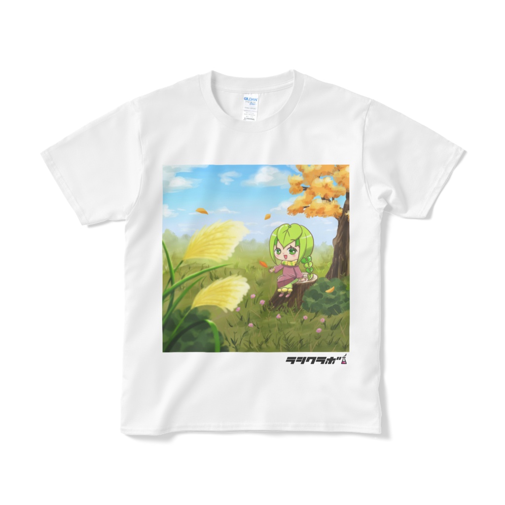秋の野原と女の子　Tシャツ