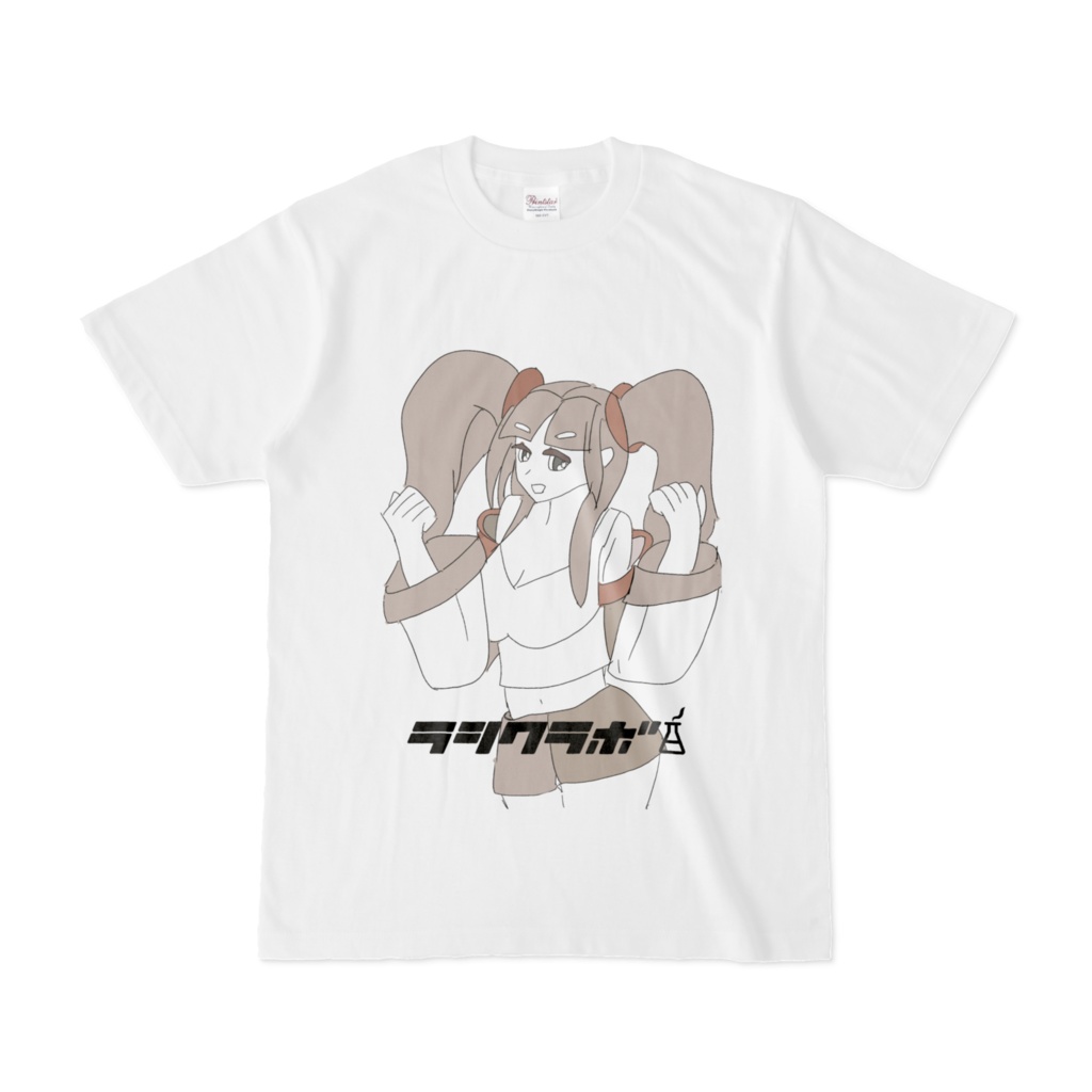 線画 Tシャツ 差し色付き。