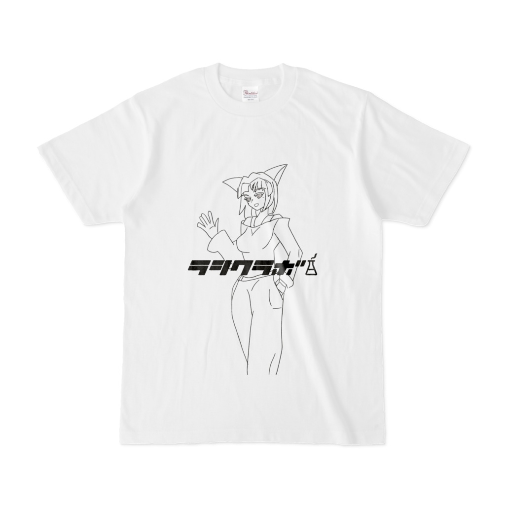 クールな狐っ娘ガール 線画Tシャツシリーズ