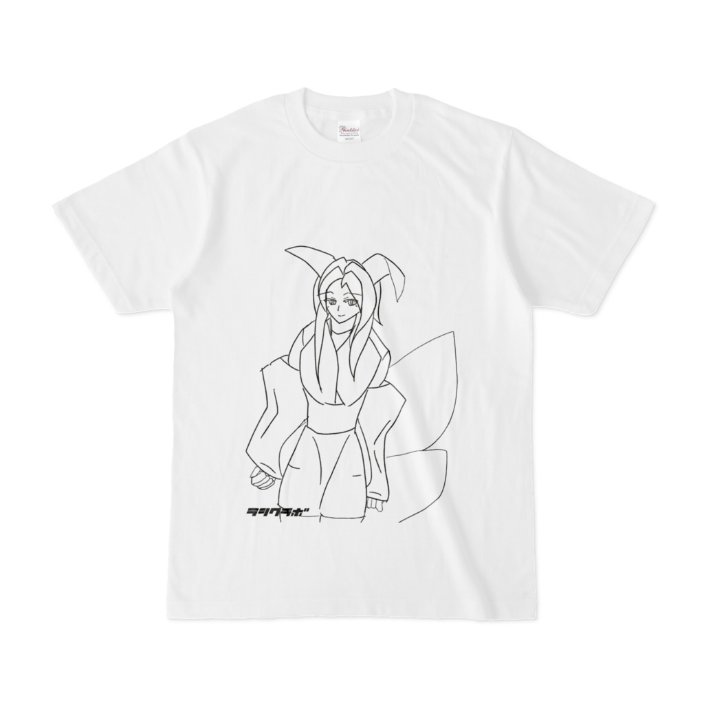線画Tシャツシリーズ 佇む狐っ娘。