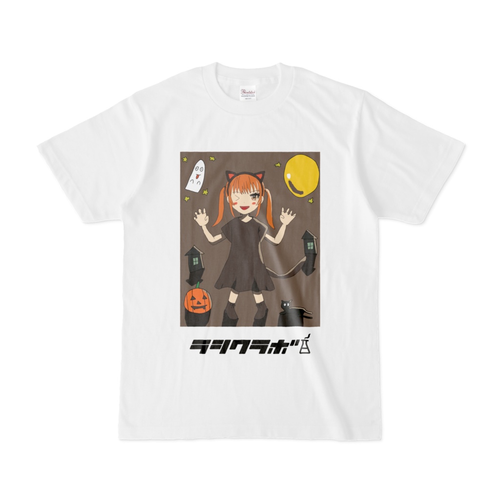 黒猫 女の子 Tシャツ