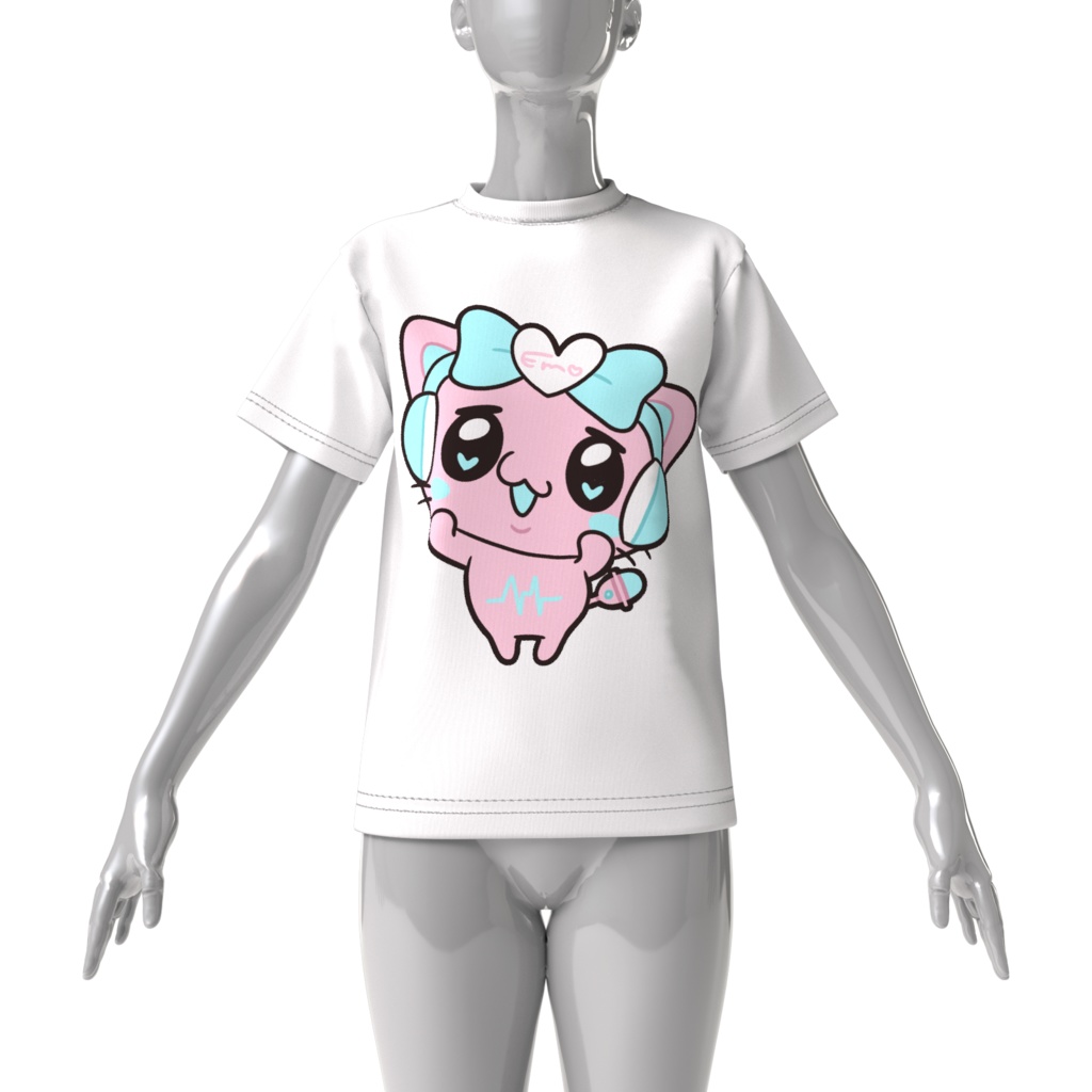 ビッグシルエットTシャツ(えもネコ)