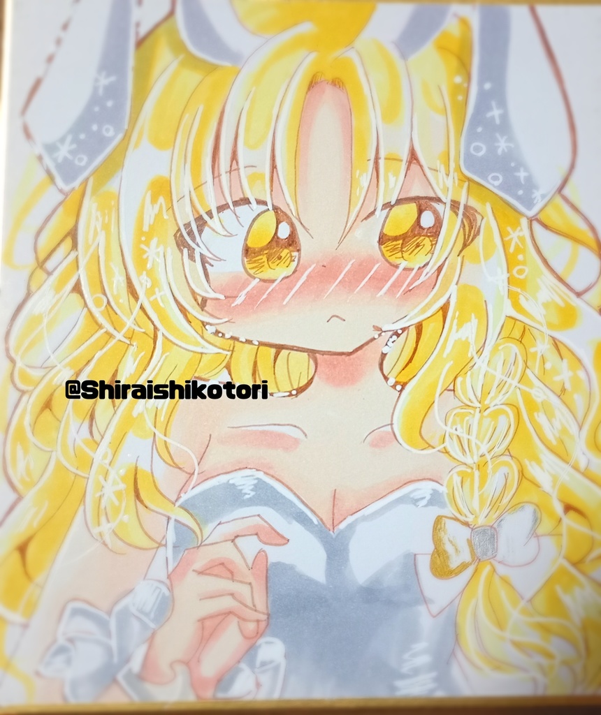 照れ顔バニー魔理沙色紙