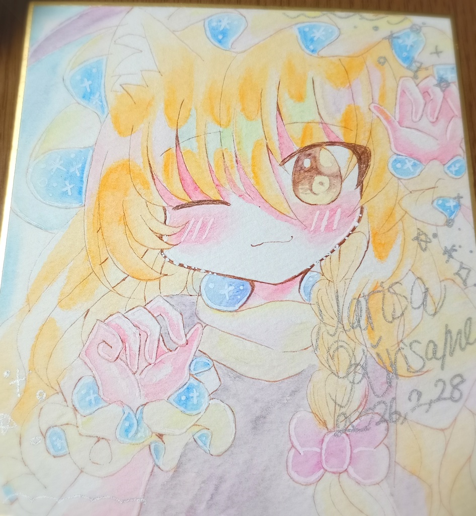 霧雨魔理沙 猫耳色紙 水彩