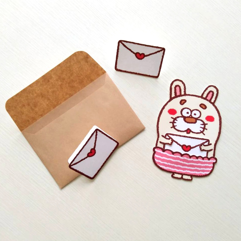 うさぎくんのミニメッセージカード わらしなみさき Booth