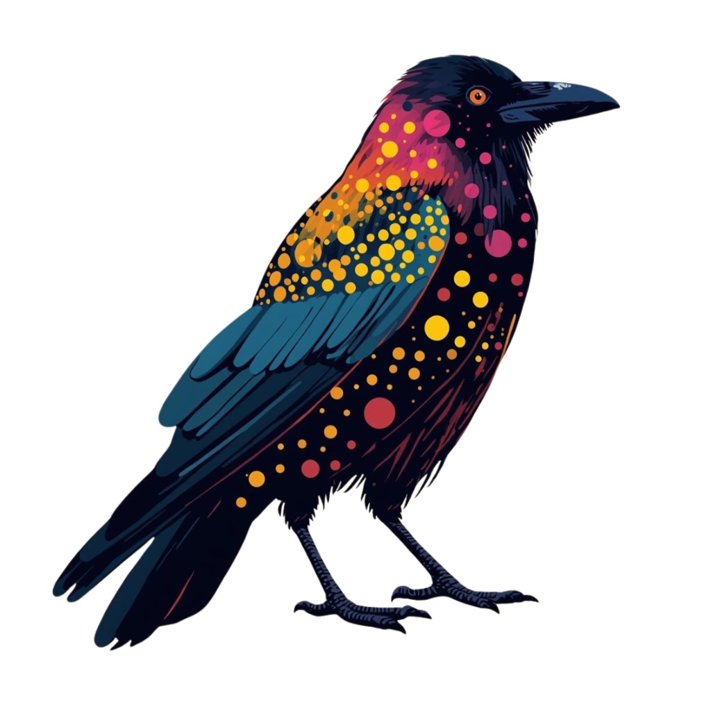 闇をまとう芸術家:カラスのクリップアート