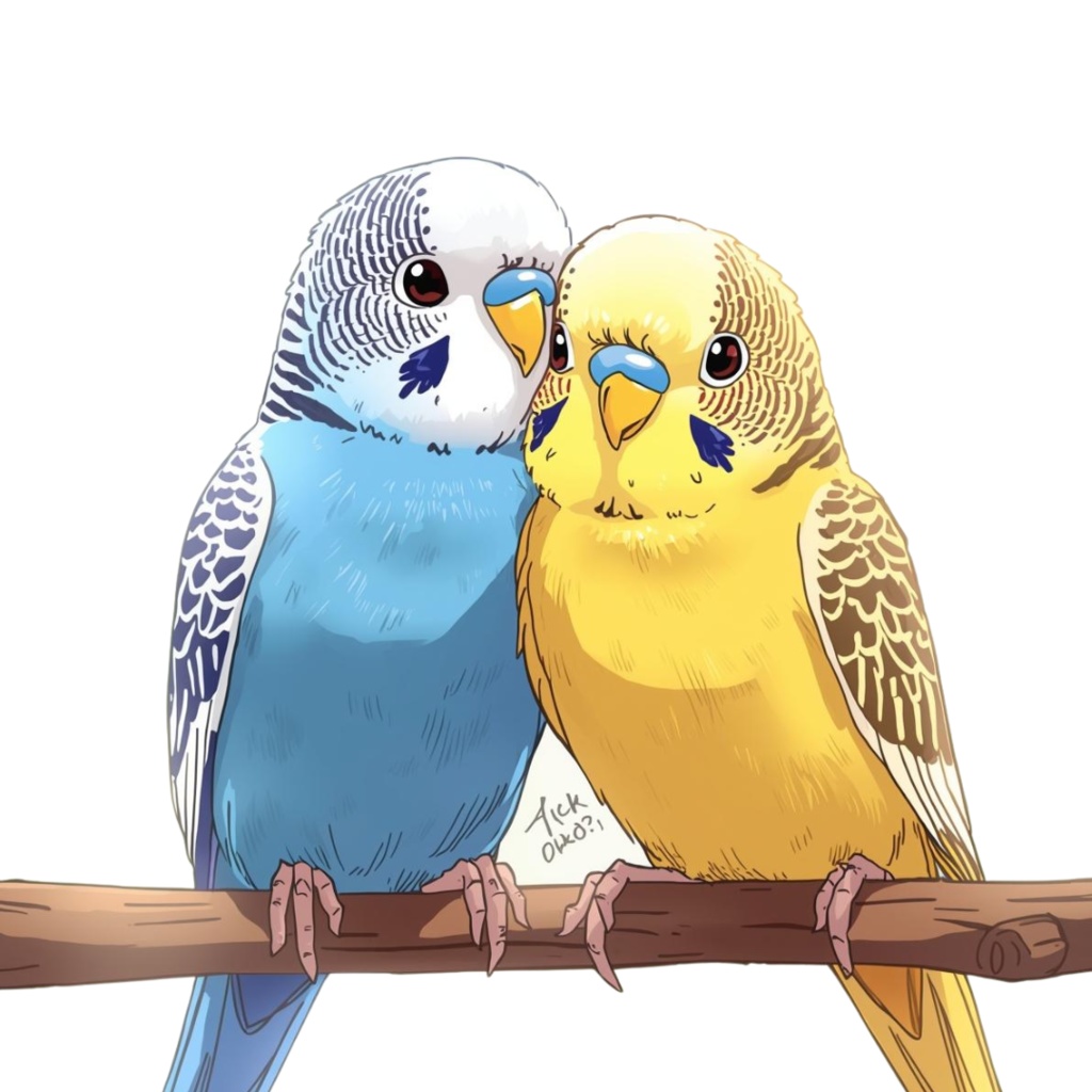 【30種】カラフルセキセイインコ素材集【PNG】