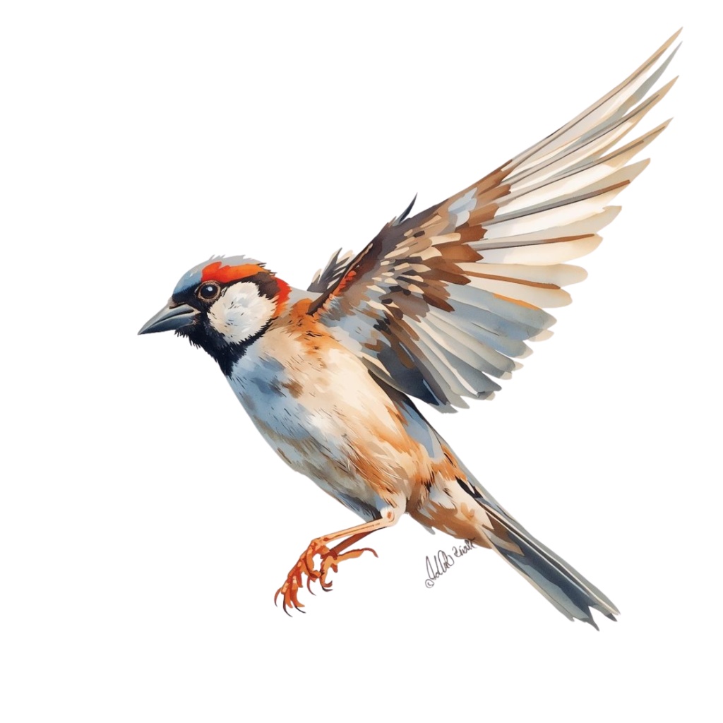 【水彩画スズメ】ふんわり可愛い!表情豊かな小鳥のクリップアート22種セット【PNG】