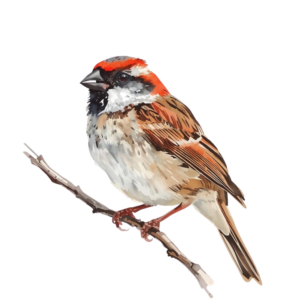 【水彩画スズメ】ふんわり可愛い!表情豊かな小鳥のクリップアート22種セット【PNG】