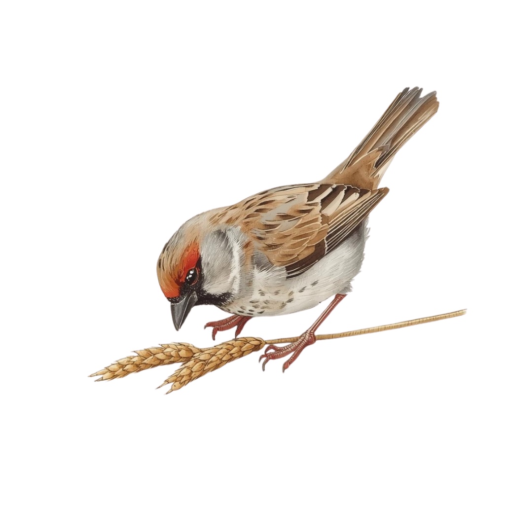 【水彩画スズメ】ふんわり可愛い!表情豊かな小鳥のクリップアート22種セット【PNG】