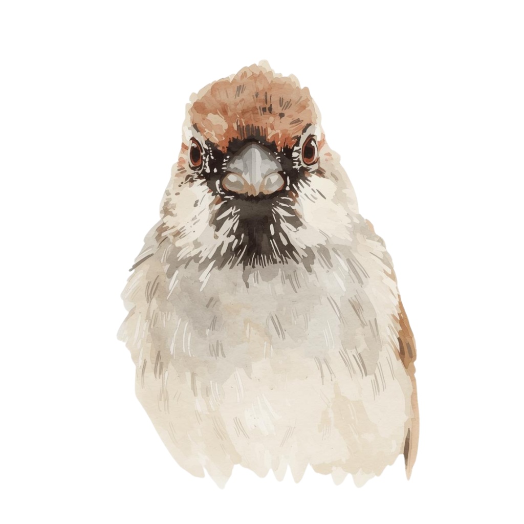 【水彩画スズメ】ふんわり可愛い!表情豊かな小鳥のクリップアート22種セット【PNG】