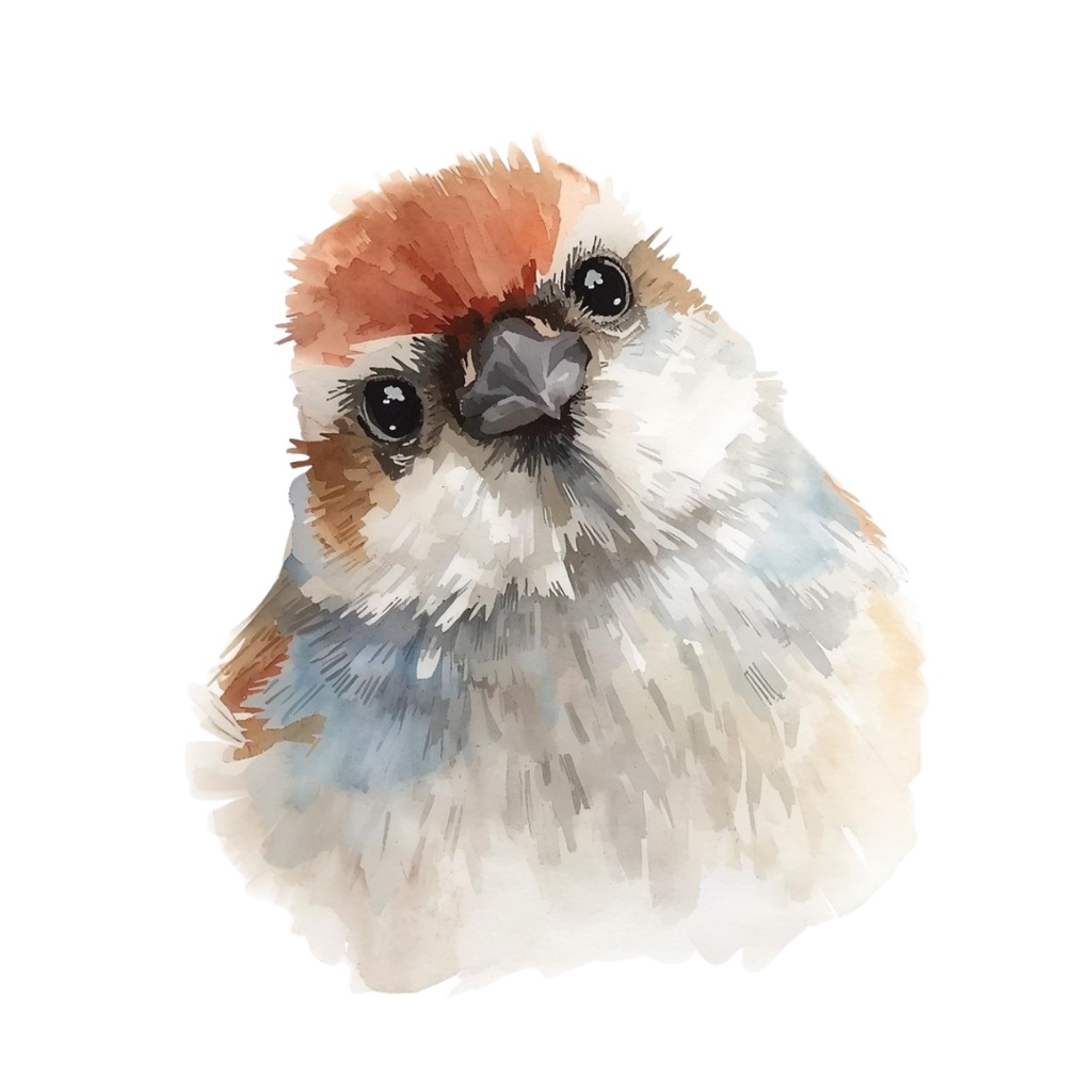 【水彩画スズメ】ふんわり可愛い!表情豊かな小鳥のクリップアート22種セット【PNG】