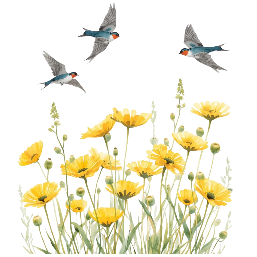 ツバメのクリップアートセット【32種】PNG素材集