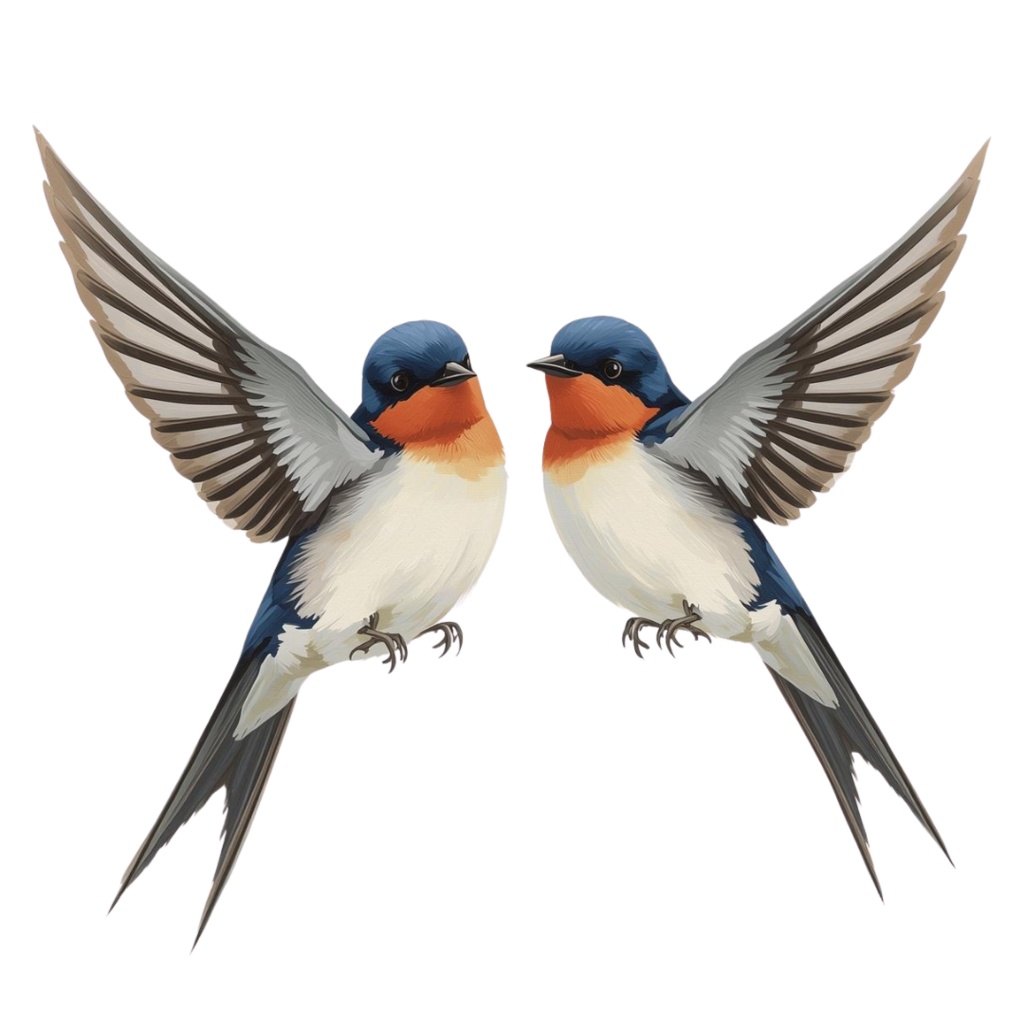 ツバメのクリップアートセット【32種】PNG素材集