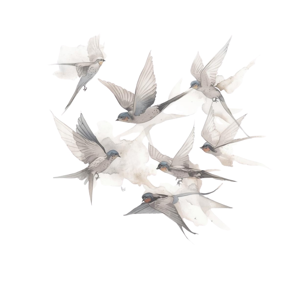 ツバメのクリップアートセット【32種】PNG素材集