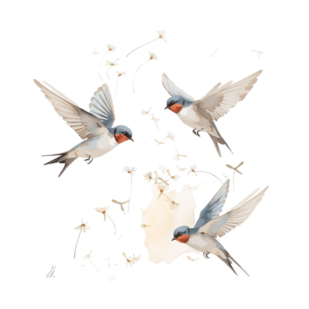 ツバメのクリップアートセット【32種】PNG素材集