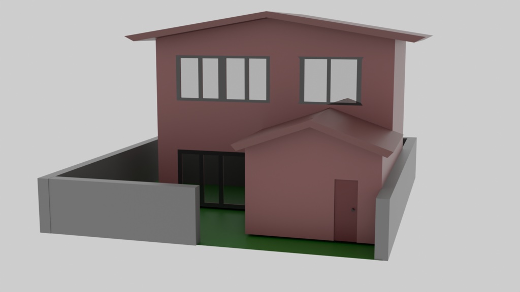 【3D背景】ローポリの住宅街