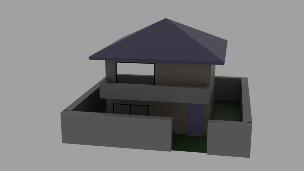 【3D背景】ローポリの住宅街