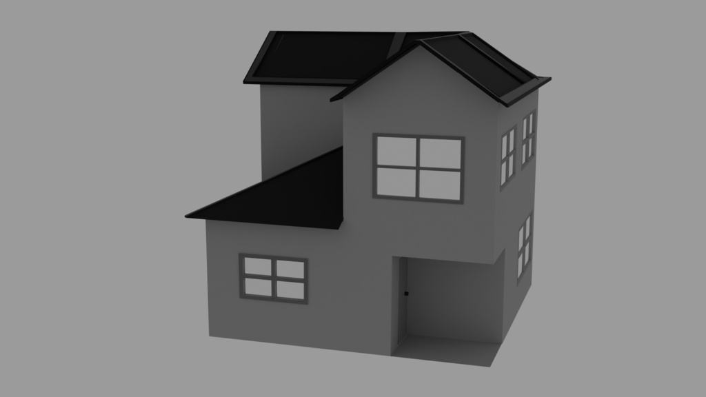 【3D背景】ローポリの住宅街