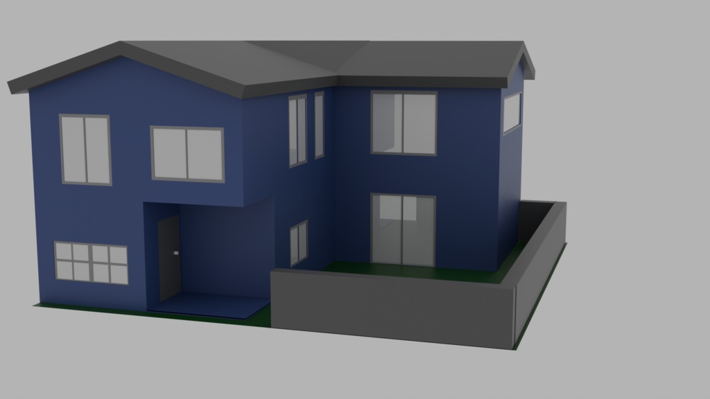 【3D背景】ローポリの住宅街