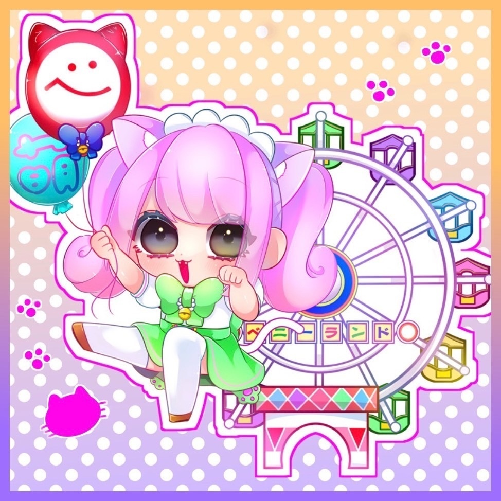 3.13おにゃんこぽんオリジナルステッカー/ベニーランドアクキー/缶バッチ