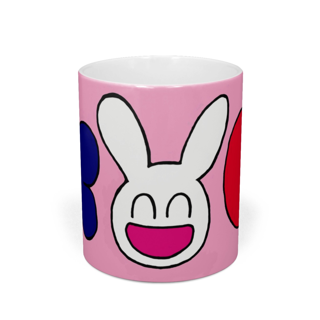 お花とリンゴとニコニコウサギのカップ