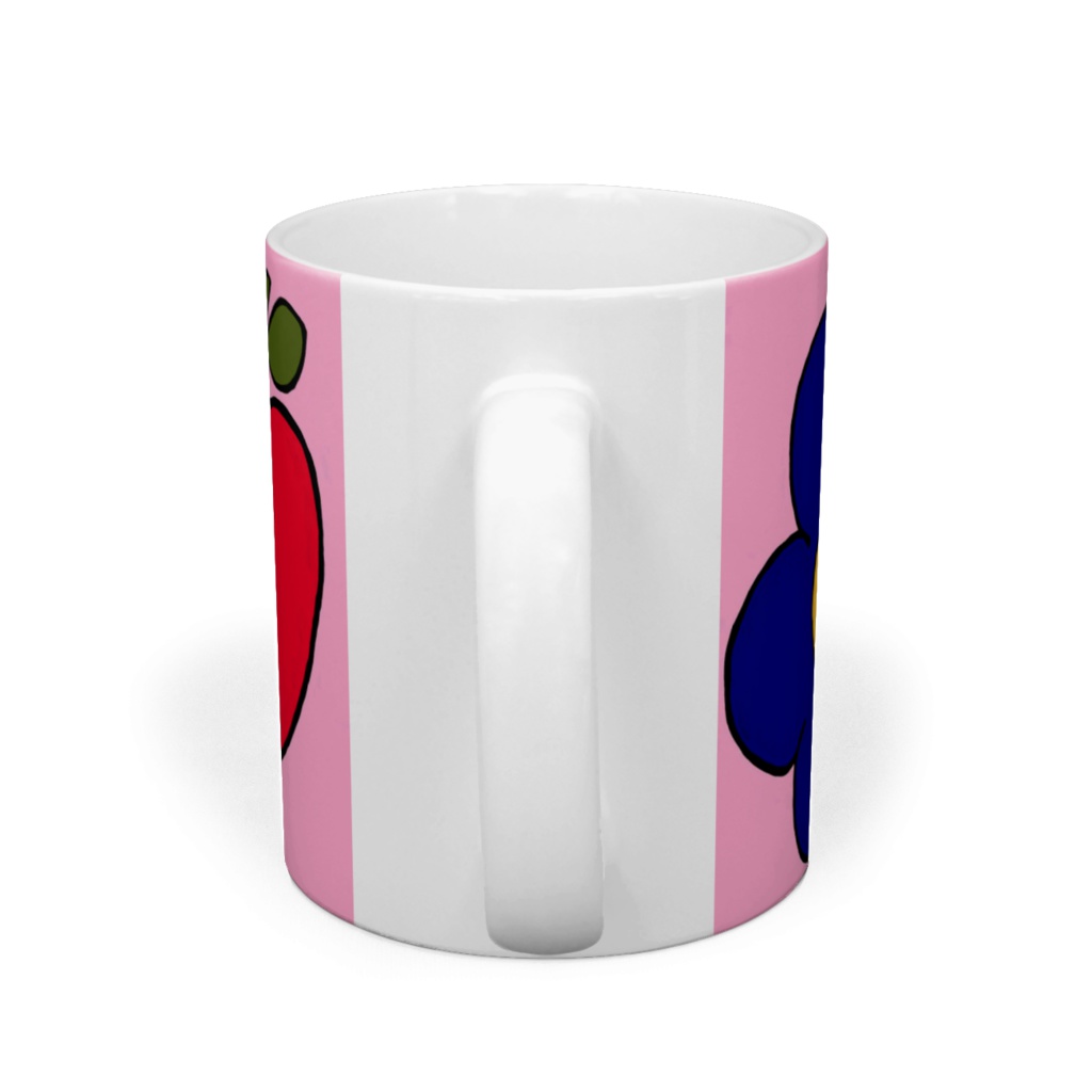 お花とリンゴとニコニコウサギのカップ