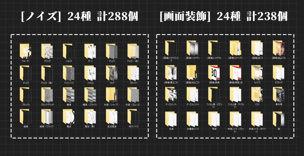 【ココフォリア】組み合わせて作るAPNGノイズエフェクトセット - 「CCNoise」
