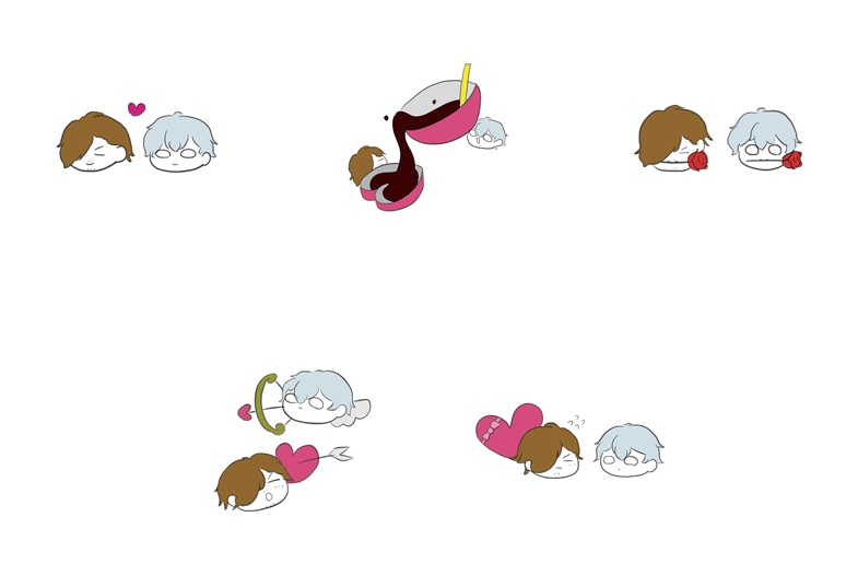 バレンタイン山硲ステッカーセット(5種)