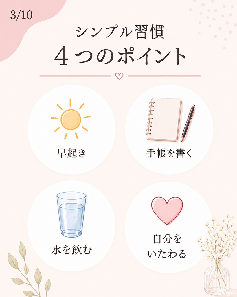 女性向けライフスタイル系 Instagram投稿用テンプレート