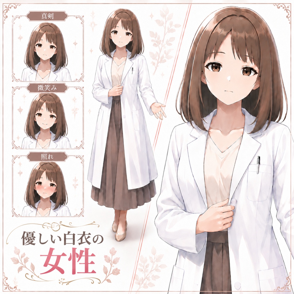 【TRPG立ち絵素材02】優しい白衣の女性
