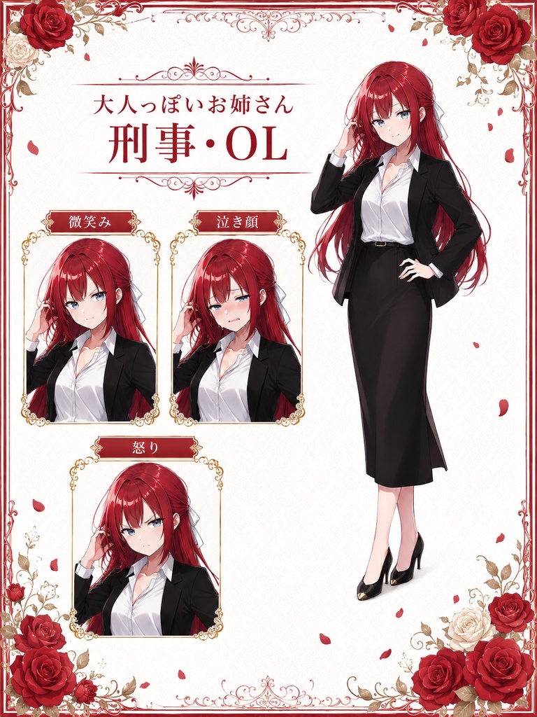 【立ち絵素材】大人っぽいスーツのお姉さん　刑事・OL