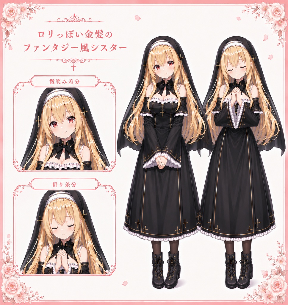 【立ち絵素材】ロリっぽいファンタジー風シスター