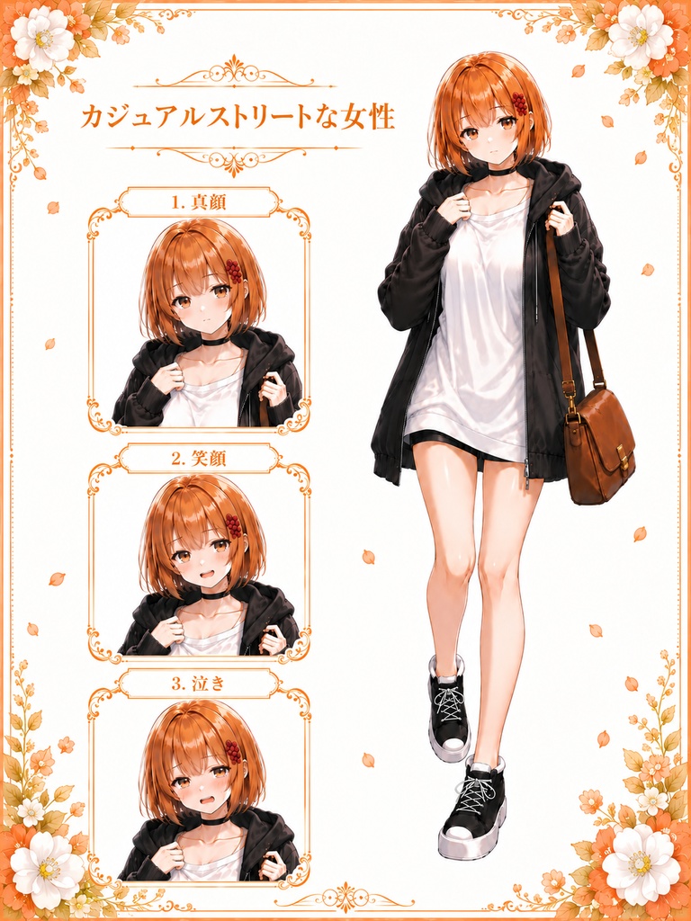 【立ち絵素材】カジュアルストリートな女性