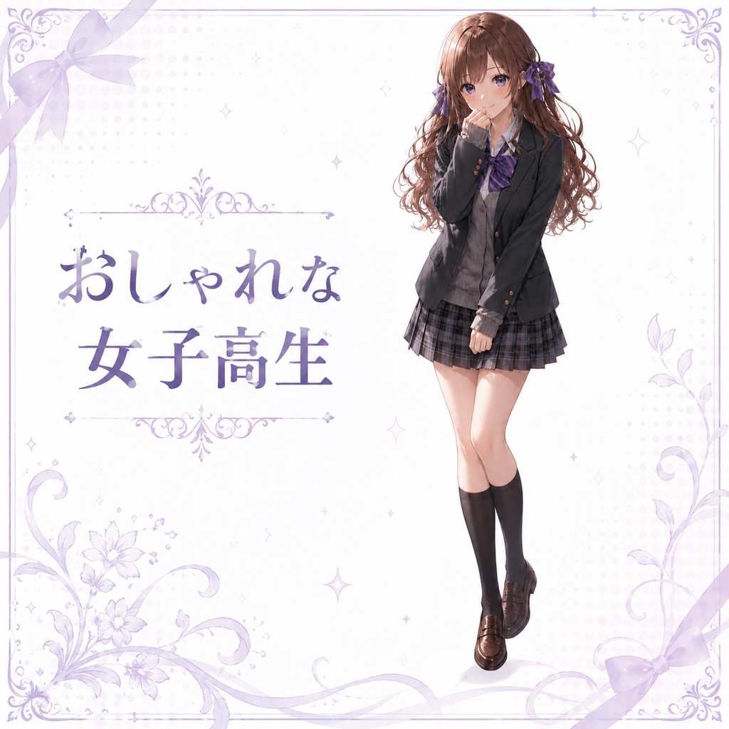 【立ち絵素材】【無料】オシャレな女子高生
