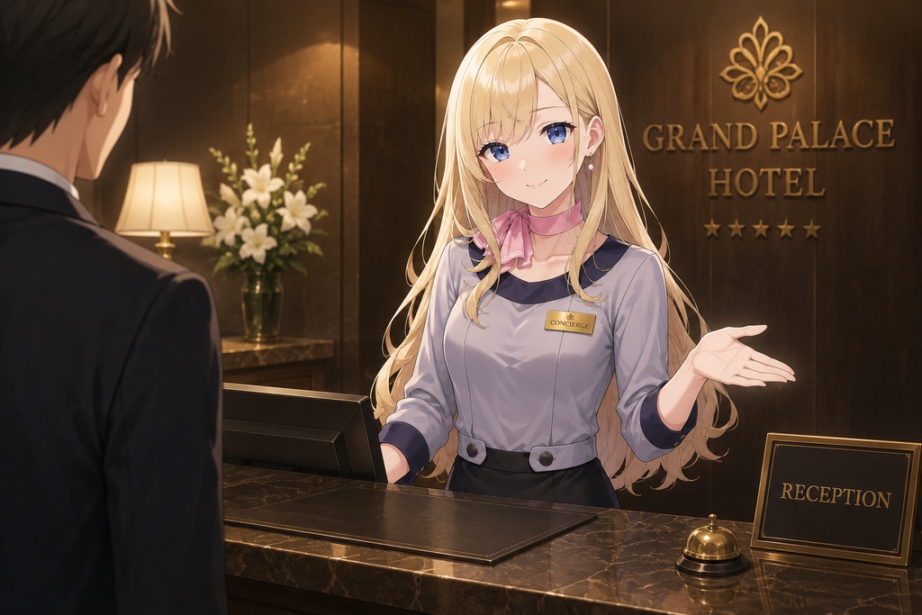 【立ち絵素材】受付・ホテルウーマン・ホテリエの女性立ち絵