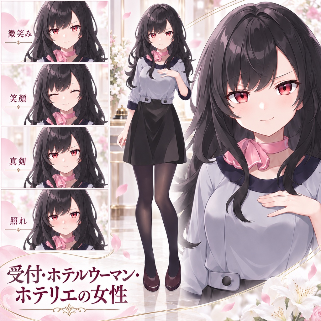 【立ち絵素材31】受付・ホテルウーマン・ホテリエの女性